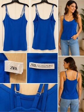 ZARA Double-Strap Cami in Bright Blue